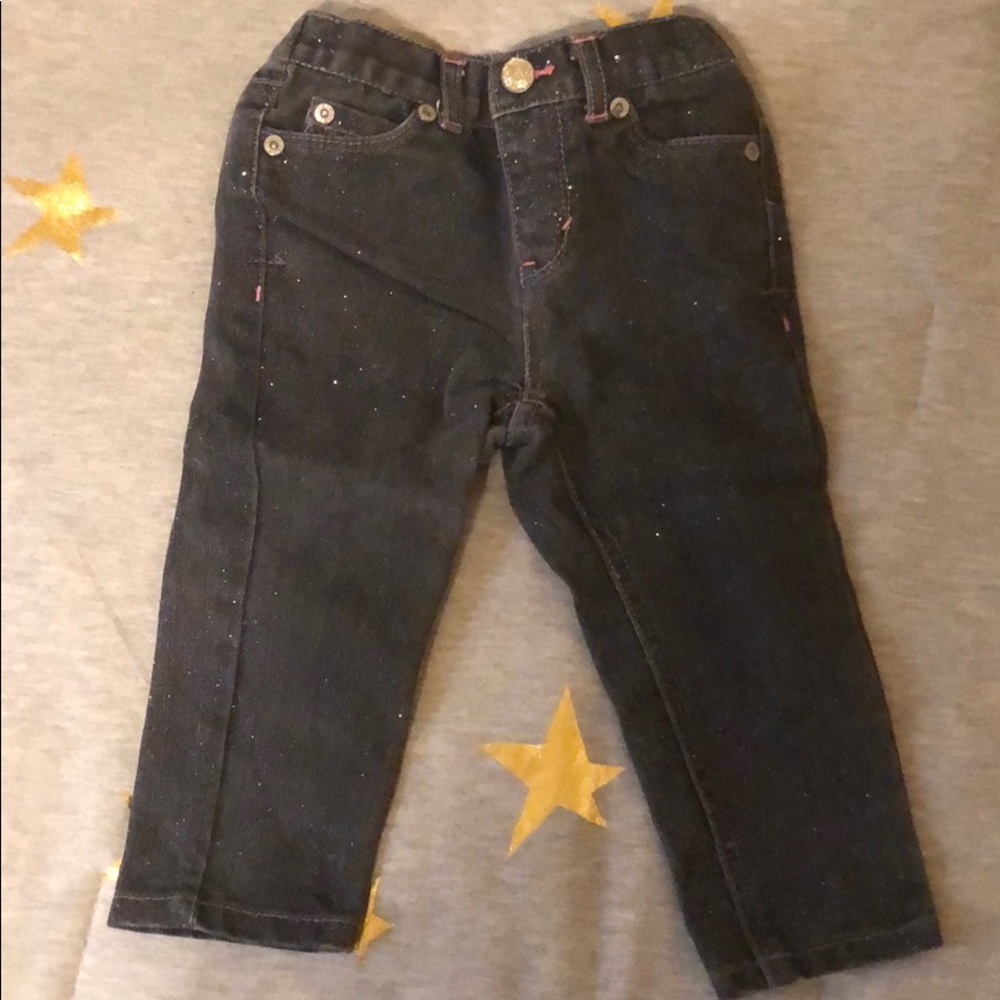 Sparkly black baby girls denim jeans